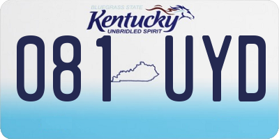 KY license plate 081UYD