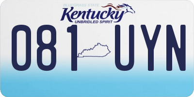 KY license plate 081UYN