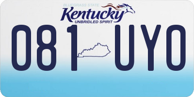 KY license plate 081UYO