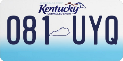 KY license plate 081UYQ