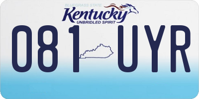 KY license plate 081UYR