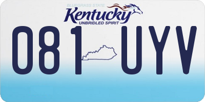 KY license plate 081UYV