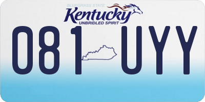KY license plate 081UYY