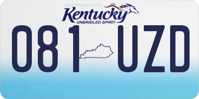 KY license plate 081UZD