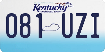 KY license plate 081UZI