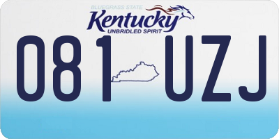 KY license plate 081UZJ