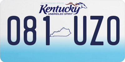 KY license plate 081UZO