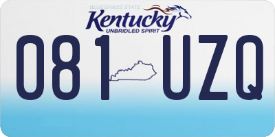 KY license plate 081UZQ