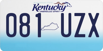 KY license plate 081UZX