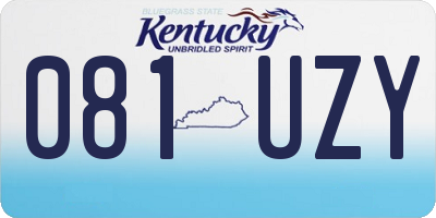 KY license plate 081UZY