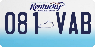 KY license plate 081VAB