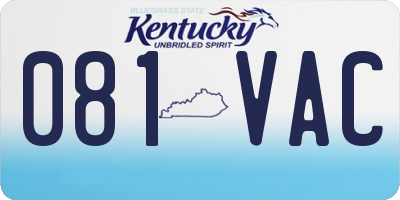 KY license plate 081VAC