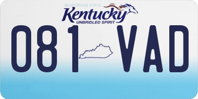 KY license plate 081VAD