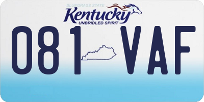 KY license plate 081VAF