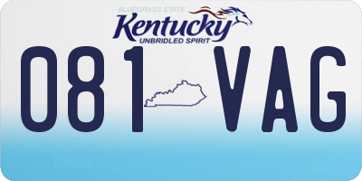 KY license plate 081VAG