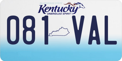 KY license plate 081VAL