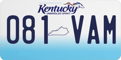 KY license plate 081VAM