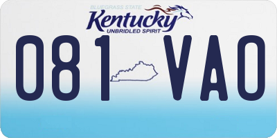 KY license plate 081VAO