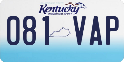 KY license plate 081VAP