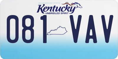 KY license plate 081VAV