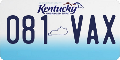 KY license plate 081VAX