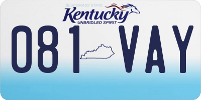 KY license plate 081VAY