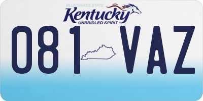 KY license plate 081VAZ