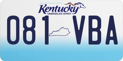KY license plate 081VBA