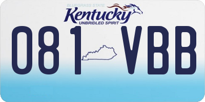 KY license plate 081VBB