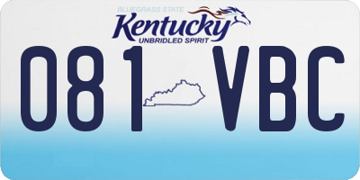 KY license plate 081VBC