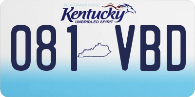KY license plate 081VBD