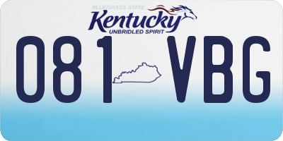 KY license plate 081VBG
