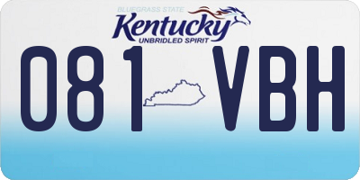KY license plate 081VBH