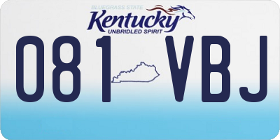 KY license plate 081VBJ