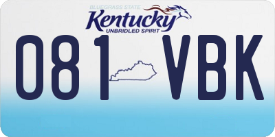 KY license plate 081VBK
