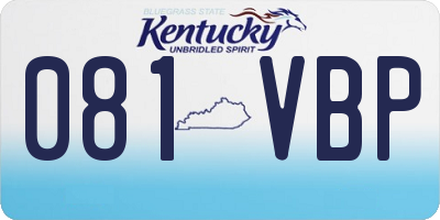 KY license plate 081VBP