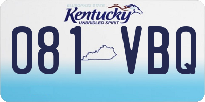 KY license plate 081VBQ