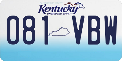 KY license plate 081VBW