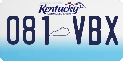 KY license plate 081VBX