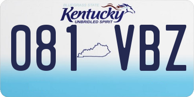 KY license plate 081VBZ