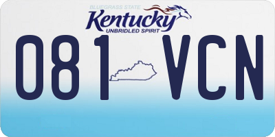 KY license plate 081VCN
