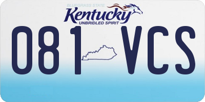 KY license plate 081VCS
