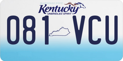 KY license plate 081VCU