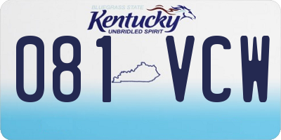 KY license plate 081VCW