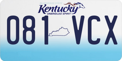 KY license plate 081VCX