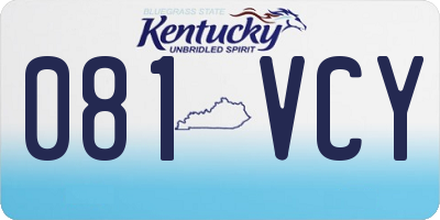 KY license plate 081VCY