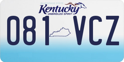 KY license plate 081VCZ