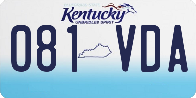 KY license plate 081VDA