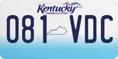 KY license plate 081VDC