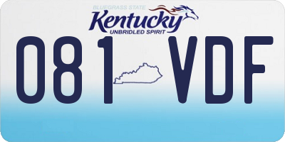KY license plate 081VDF